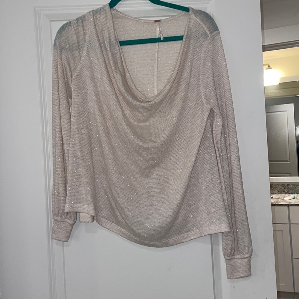 Free people gold/cream top